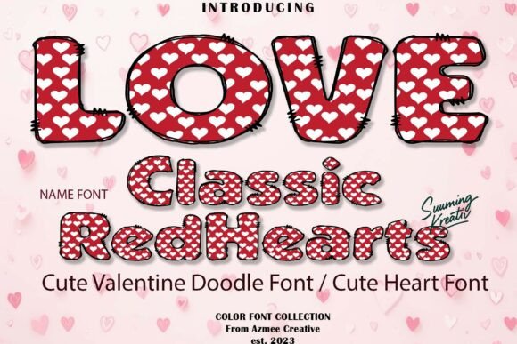 Classic Red Hearts: A Vibrant Typography Solution for Seasonal Design