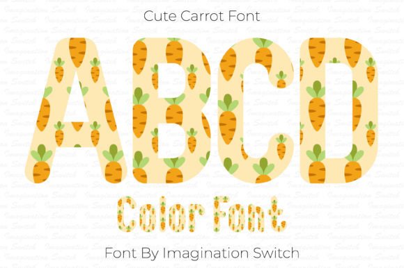 Cute Carrot: A Vibrant Typographic Asset for Creative Projects