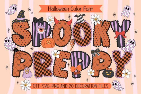 Spooky Preppy: A Stylish Halloween Typography Asset